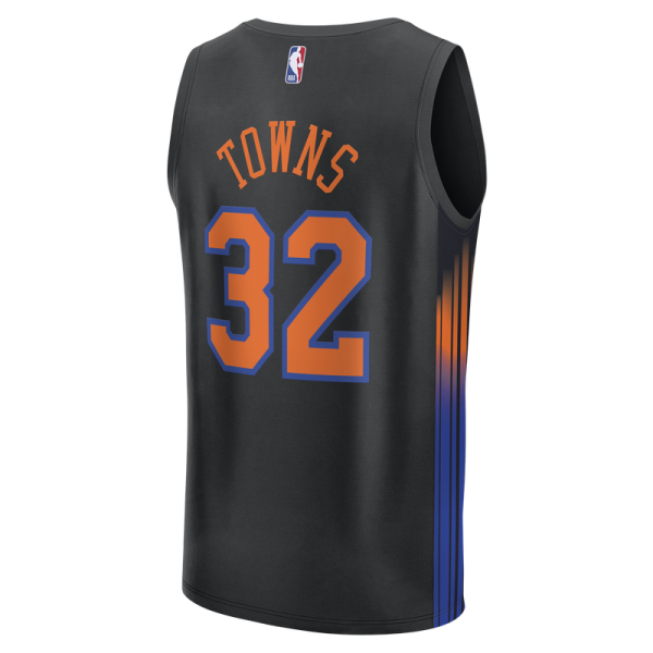 Подростковая New York Knicks Karl-Anthony Towns Fanatics Black Fast Break Jersey - Statement Edition
