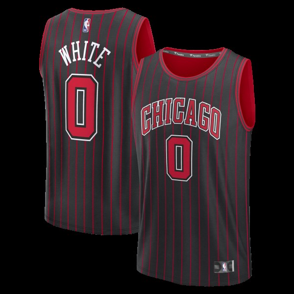 Подростковая Chicago Bulls Coby White Fanatics Black Fast Break Jersey - Statement Edition
