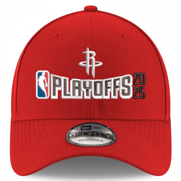 Бейсболка Houston Rockets New Era Red 2025 NBA Playoffs 9FORTY