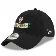 Бейсболка Milwaukee Bucks New Era Black 2025 NBA Playoffs 9TWENTY