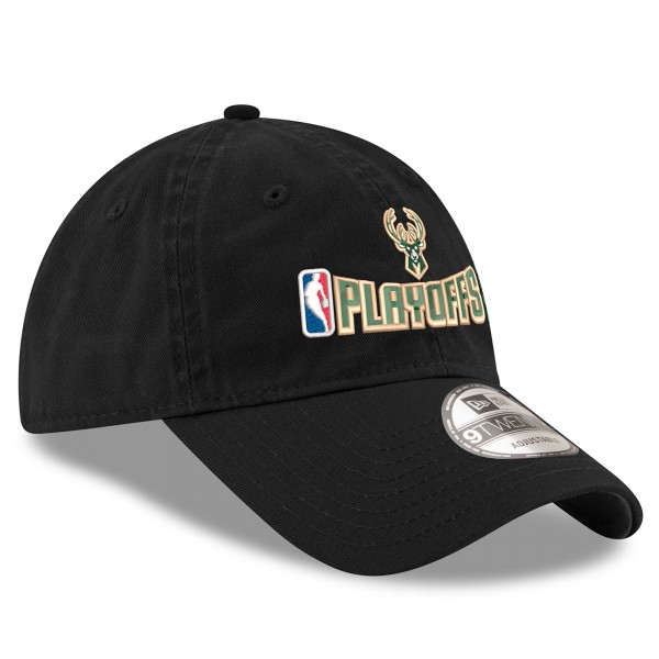 Бейсболка Milwaukee Bucks New Era Black 2025 NBA Playoffs 9TWENTY