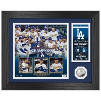 Los Angeles Dodgers Shohei Ohtani, Freddie Freeman, & Mookie Betts Highland Mint 2024 World Series Champions Ring Ceremony 13 x 16 Silver Coin Photo Mint