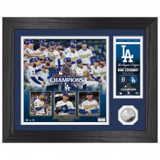 Los Angeles Dodgers Shohei Ohtani, Freddie Freeman, & Mookie Betts Highland Mint 2024 World Series Champions Ring Ceremony 13 x 16 Silver Coin Photo Mint