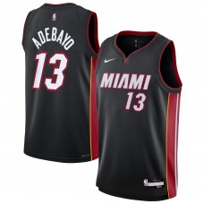 Подростковая Miami Heat Bam Adebayo Nike Black Swingman Jersey - Icon Edition