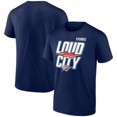 Футболка Oklahoma City Thunder Navy 2025 NBA Playoffs Loud City Slogan