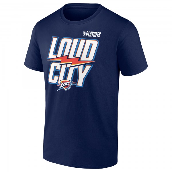 Футболка Oklahoma City Thunder Navy 2025 NBA Playoffs Loud City Slogan