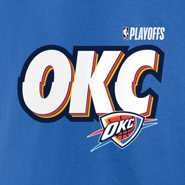 Футболка Oklahoma City Thunder Blue 2025 NBA Playoffs OKC Slogan