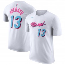 Miami Heat Bam Adebayo Nike White 2024/25 City Edition Vice Name & Number T-Shirt