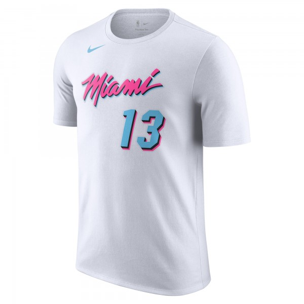 Miami Heat Bam Adebayo Nike White 2024/25 City Edition Vice Name & Number T-Shirt