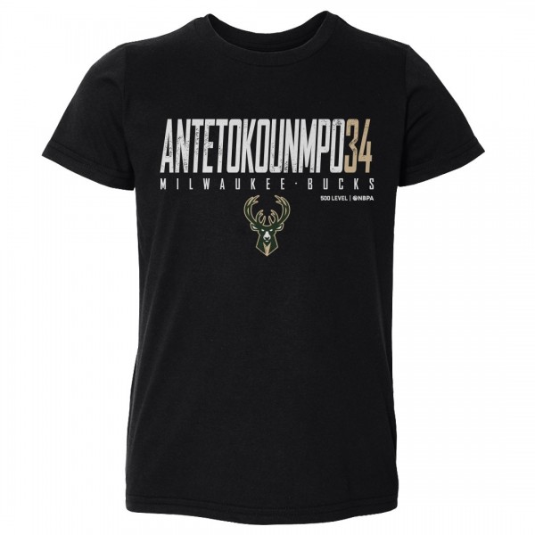 Toddler Milwaukee Bucks Giannis Antetokounmpo 500 Level Black Elite T-Shirt