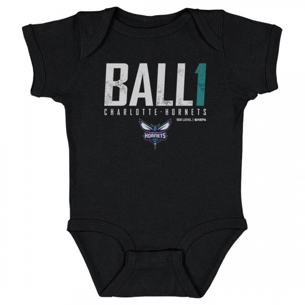 Малышам Charlotte Hornets LaMelo Ball 500 Level Black Elite Bodysuit