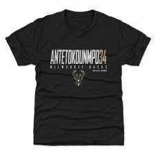 Подростковая Milwaukee Bucks Giannis Antetokounmpo 500 Level Black Elite T-Shirt