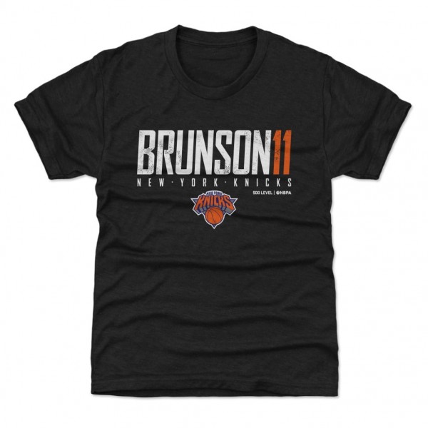 Подростковая New York Knicks Jalen Brunson 500 Level Black Elite T-Shirt