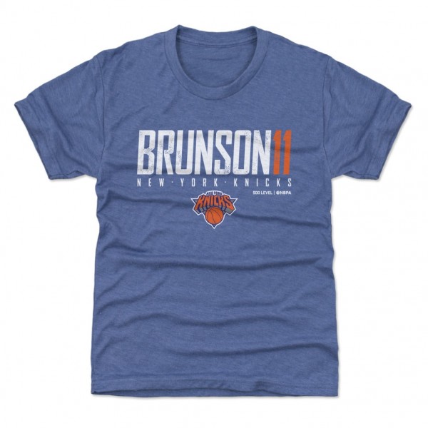 Подростковая New York Knicks Jalen Brunson 500 Level Blue Elite T-Shirt