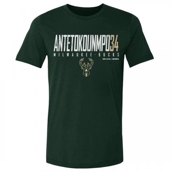 Женская Milwaukee Bucks Giannis Antetokounmpo 500 Level Hunter Green Elite T-Shirt