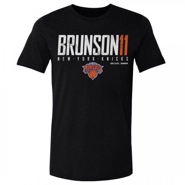 New York Knicks Jalen Brunson 500 Level Black Elite T-Shirt