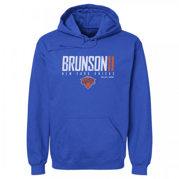 New York Knicks Jalen Brunson 500 Level Blue Elite Pullover Hoodie