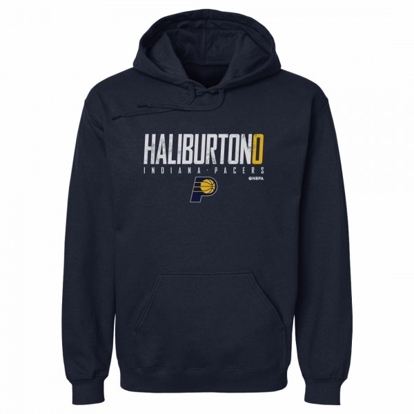 Indiana Pacers Tyrese Haliburton 500 Level Navy Elite Pullover Hoodie