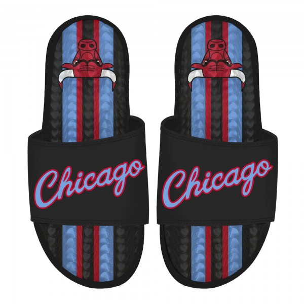 Unisex Chicago Bulls ISlide Black 2025/26 City Edition Gel Slide Sandals