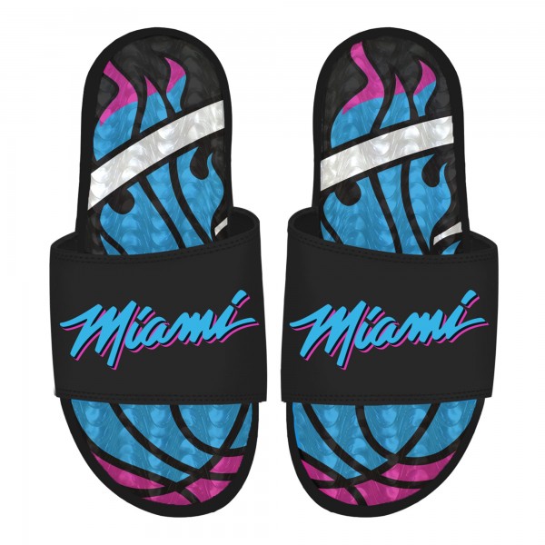 Miami Heat ISlide Unisex 2025/26 City Edition Gel Slide Sandals - Black