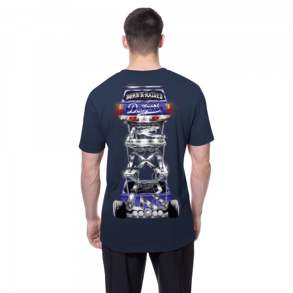 Los Angeles Dodgers New Era Navy Born x Raised Car Graphic T-Shirt