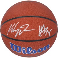 Klay Thompson & Jonathan Kuminga Golden State Warriors Autographed Fanatics Authentic Wilson Team Logo Basketball