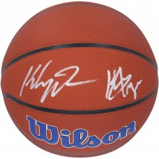Klay Thompson & Jonathan Kuminga Golden State Warriors Autographed Fanatics Authentic Wilson Team Logo Basketball