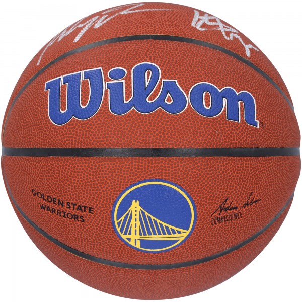 Klay Thompson & Jonathan Kuminga Golden State Warriors Autographed Fanatics Authentic Wilson Team Logo Basketball
