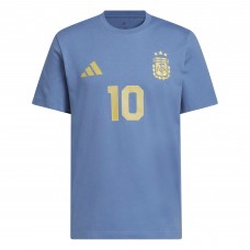 Lionel Messi Argentina National Team adidas Name & Number T-Shirt - Blue