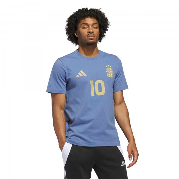 Lionel Messi Argentina National Team adidas Name & Number T-Shirt - Blue