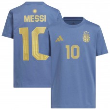 Подростковая Lionel Messi Argentina National Team adidas Name & Number T-Shirt - Blue