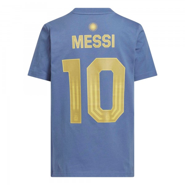 Подростковая Lionel Messi Argentina National Team adidas Name & Number T-Shirt - Blue