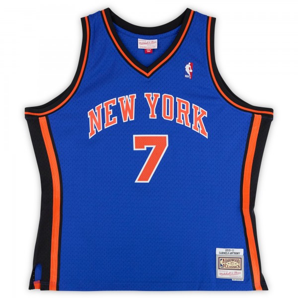 Carmelo Anthony New York Knicks Autographed Fanatics Authentic Blue Mitchell & Ness Blue 2010-11 Swingman Jersey with HOF 25 Inscription