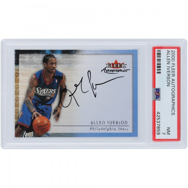 Allen Iverson Philadelphia 76ers Autographed 2000 Fleer Autographics #NNO PSA Authenticated 7 Card