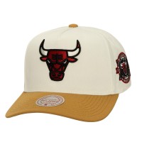 Бейсболка Chicago Bulls Mitchell & Ness Cream Ochre Dusted Double Two-Toned Pro Crown