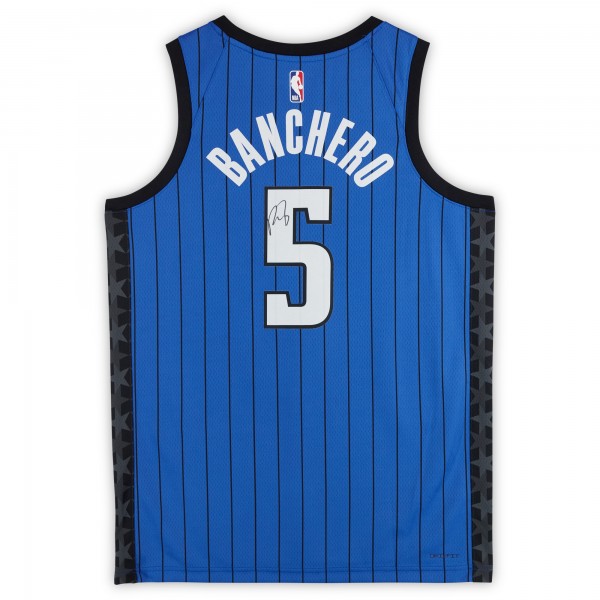 Paolo Banchero Orlando Magic Autographed Fanatics Authentic Blue Jordan Brand Statement Edition Swingman Jersey