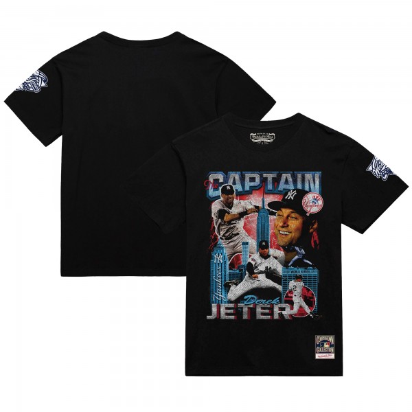 New York Yankees Derek Jeter Black 2000 World Series MVP Collage T-Shirt