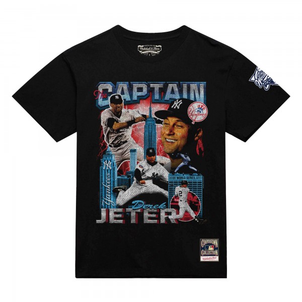 New York Yankees Derek Jeter Black 2000 World Series MVP Collage T-Shirt