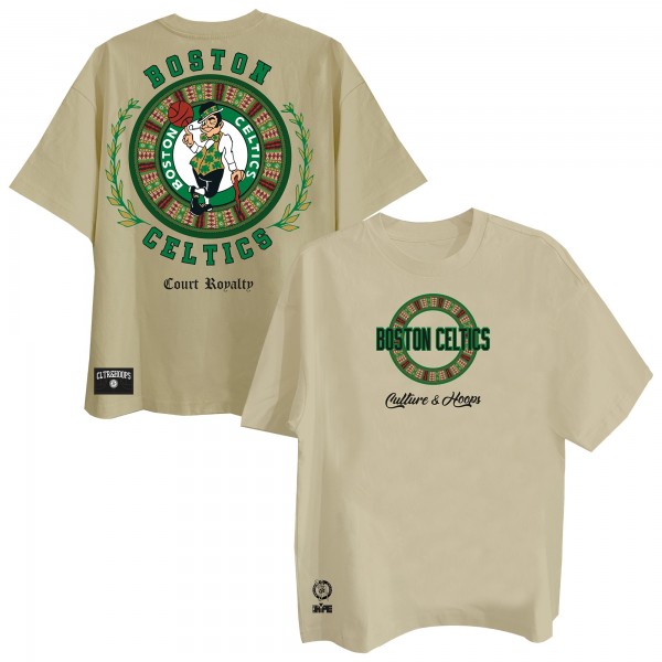 Boston Celtics Two Hype Khaki Worldwide Collection Premium T-Shirt