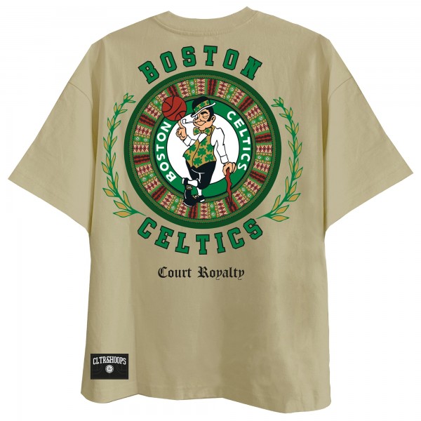 Boston Celtics Two Hype Khaki Worldwide Collection Premium T-Shirt