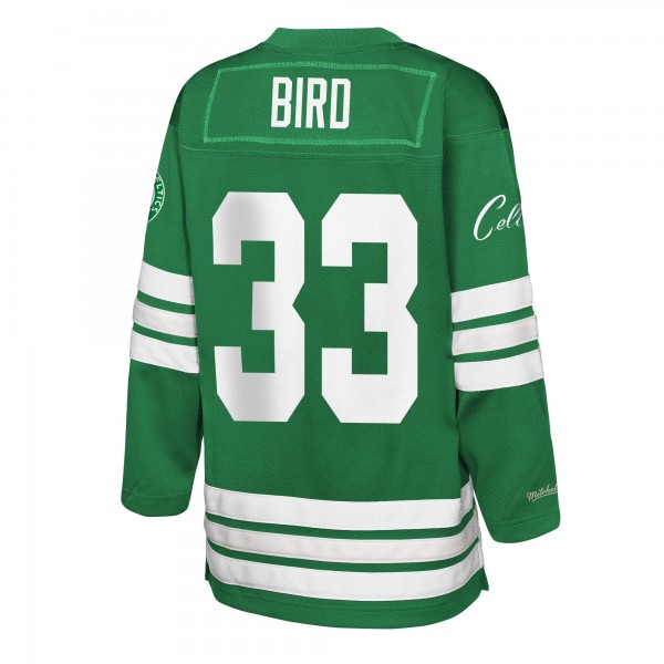 Подростковая Boston Celtics Larry Bird Mitchell & Ness Kelly Green Maxxed Out 2.0 Fashion Hockey Jersey