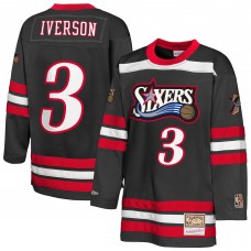 Подростковая Philadelphia 76ers Allen Iverson Mitchell & Ness Black Maxxed Out 2.0 Fashion Hockey Jersey