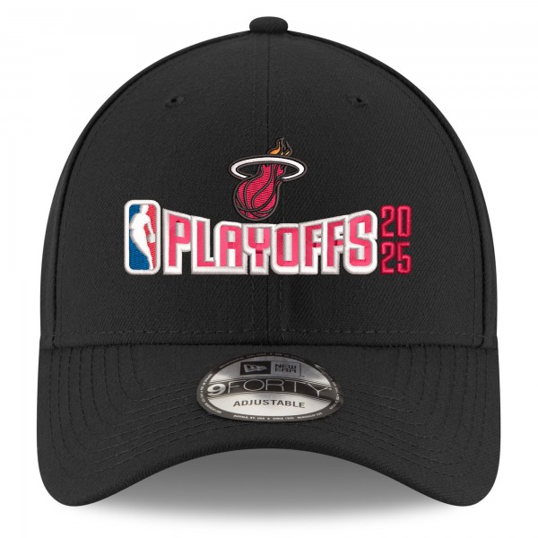 Бейсболка Miami Heat New Era Black 2025 NBA Playoffs 9FORTY