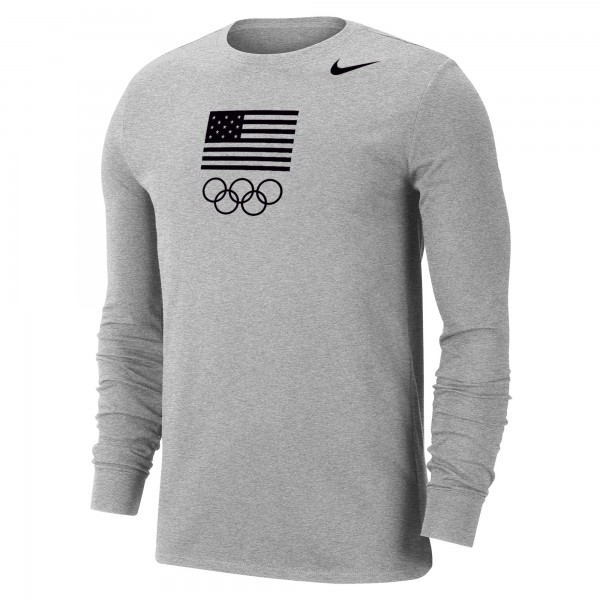 Футболка с длинным рукавом Team USA Nike Performance - Heather Gray