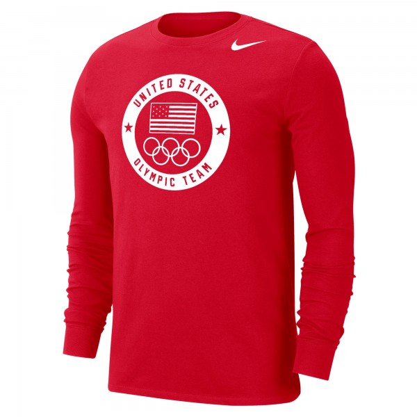 Футболка с длинным рукавом Team USA Nike Performance - Red