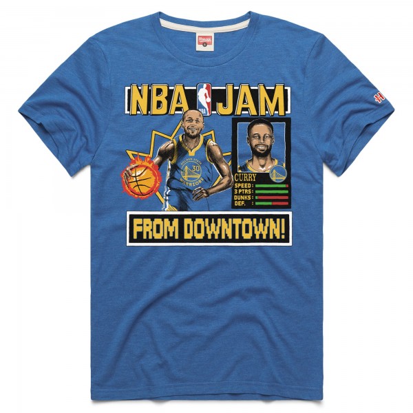 Unisex Golden State Warriors Stephen Curry Homage Royal NBA Jam Tri-Blend T-Shirt