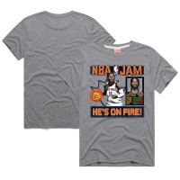 Unisex New York Knicks Jalen Brunson Homage Gray NBA Jam Tri-Blend T-Shirt