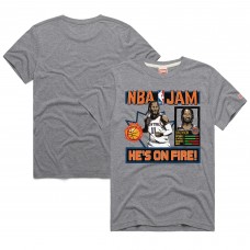 Unisex New York Knicks Jalen Brunson Homage Gray NBA Jam Tri-Blend T-Shirt