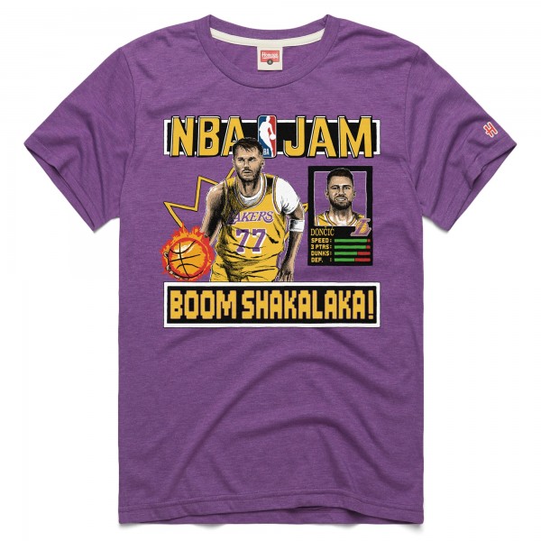 Футболка Unisex Los Angeles Lakers Luka Dončić Homage Purple NBA Jam Tri-Blend