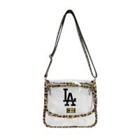 Los Angeles Dodgers Logo Brands Leopard Print Trim Clear Purse